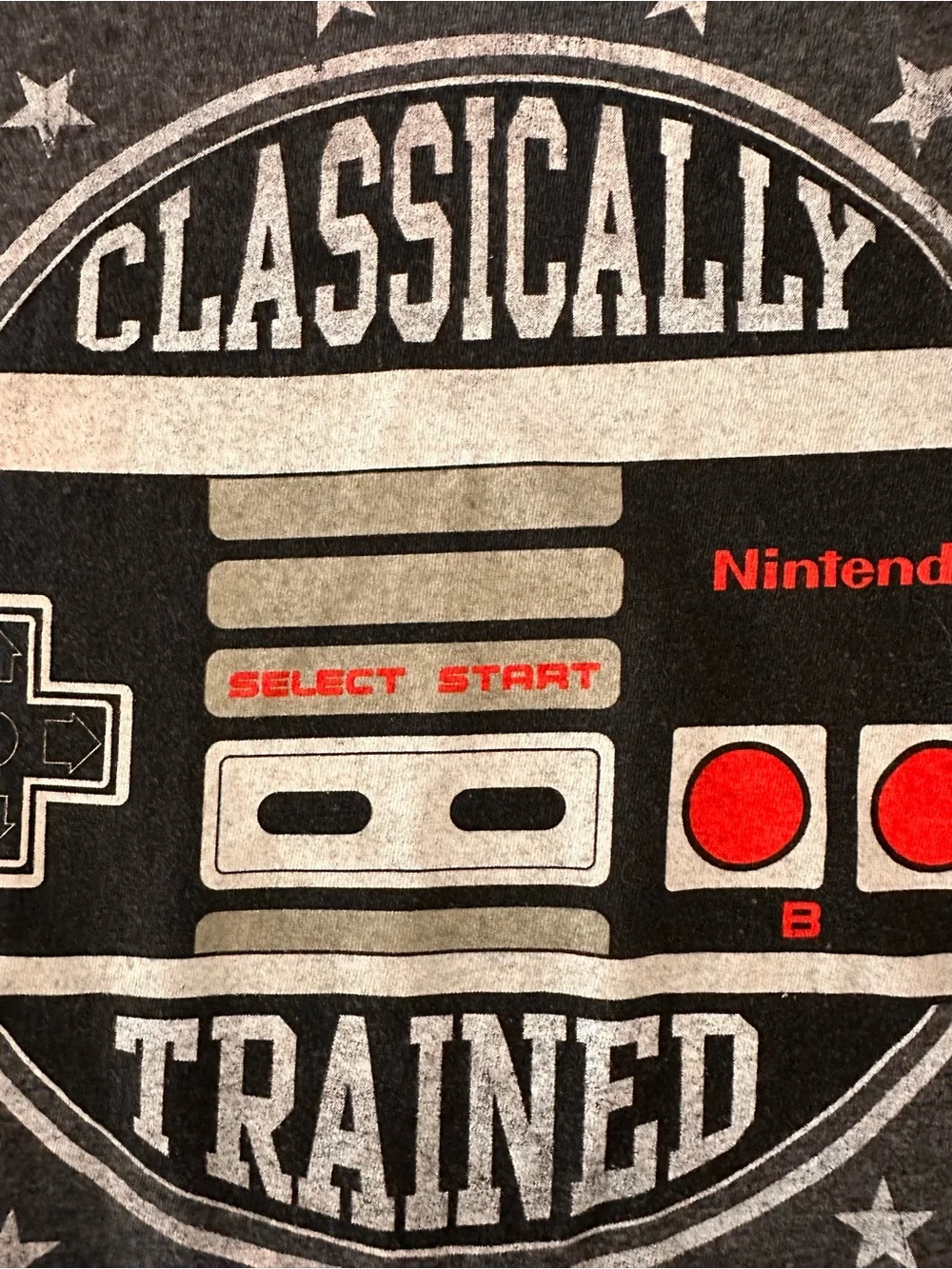 Nintendo Gray Heather Logo Tee with White Print